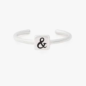 Alex and Ani Ampersand “&” Adjustable Ring, Sterling Silver